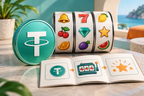 A teal coin, three reel cylinders and a symbol-based instruction leaflet.